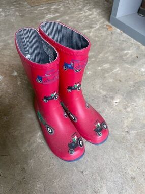 Boden Red Kids' Tractor Rain Boots